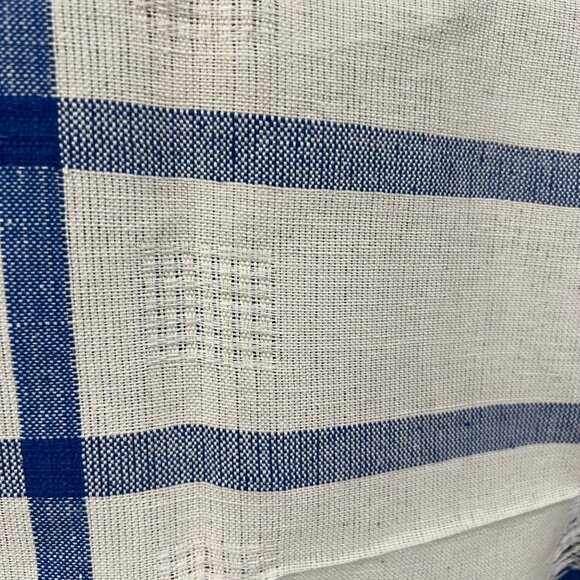 Vintage Mid Century Warsaw‎ Polish Hand Woven Plaid Linen Table Runner - Picture 4 of 7